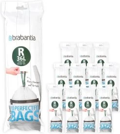Brabantia PerfectFit Vuilniszakken - 36 L - Code R - 12 Rollen X 10 Stuks