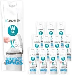 Brabantia PerfectFit Vuilniszakken - 5 L - Code W - 12 Rollen X 20 Stuks