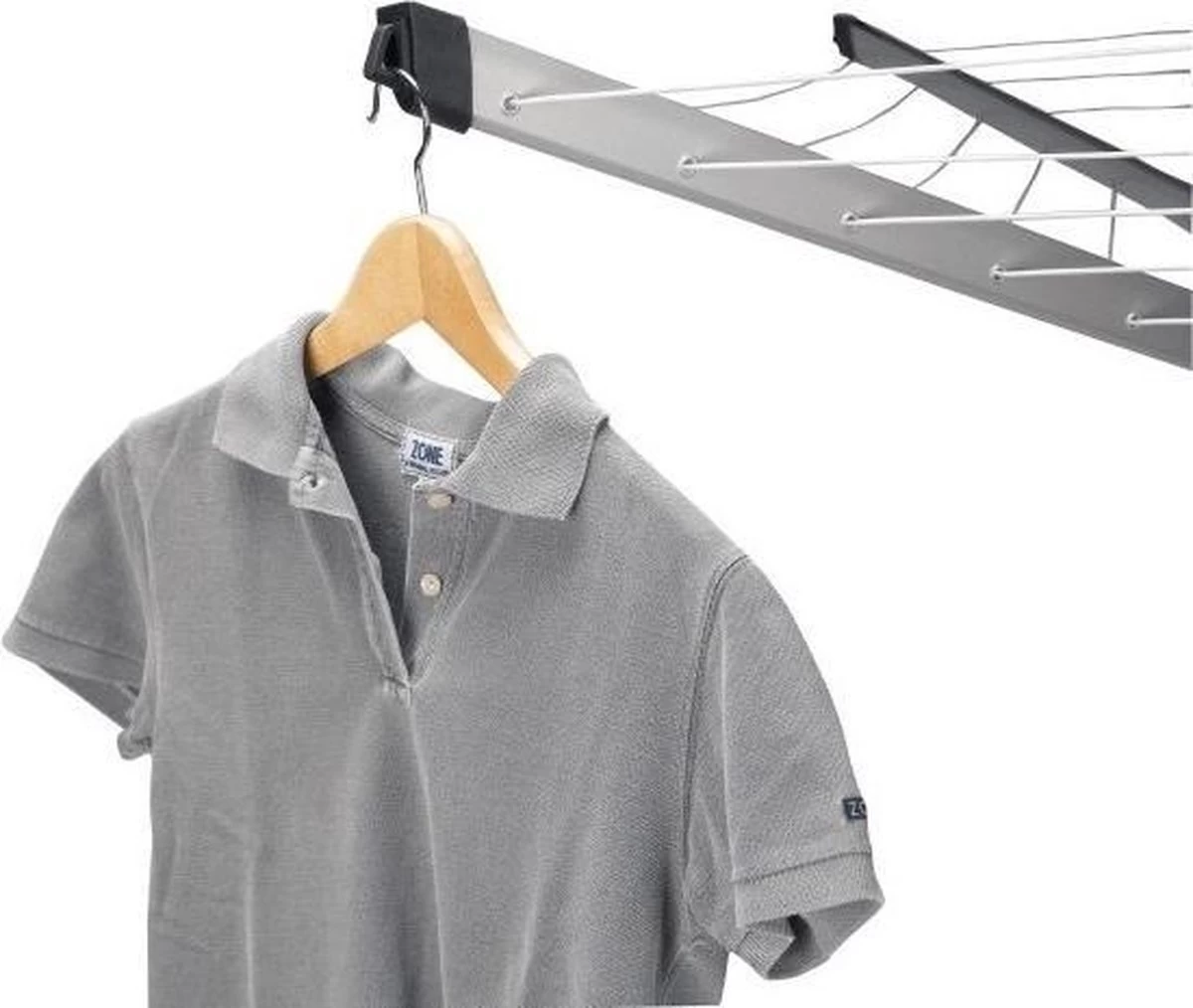 Brabantia Lift-o-Matic Advance Droogmolen Met Kunststof Betonanker, Beschermhoes En Wasknijpertasje - 50 M - Zilvergrijs - Afbeelding 3