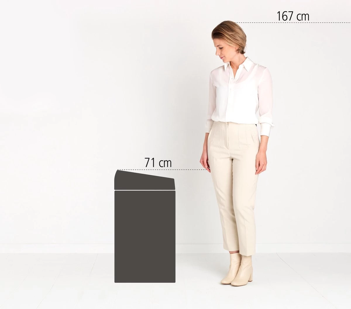 Brabantia Touch Bin Prullenbak - 60 L - White - Afbeelding 6