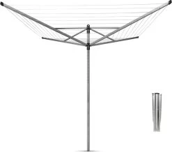 Brabantia Lift-O-Matic Droogmolen Met Grondanker - 60 M - Metallic Grey