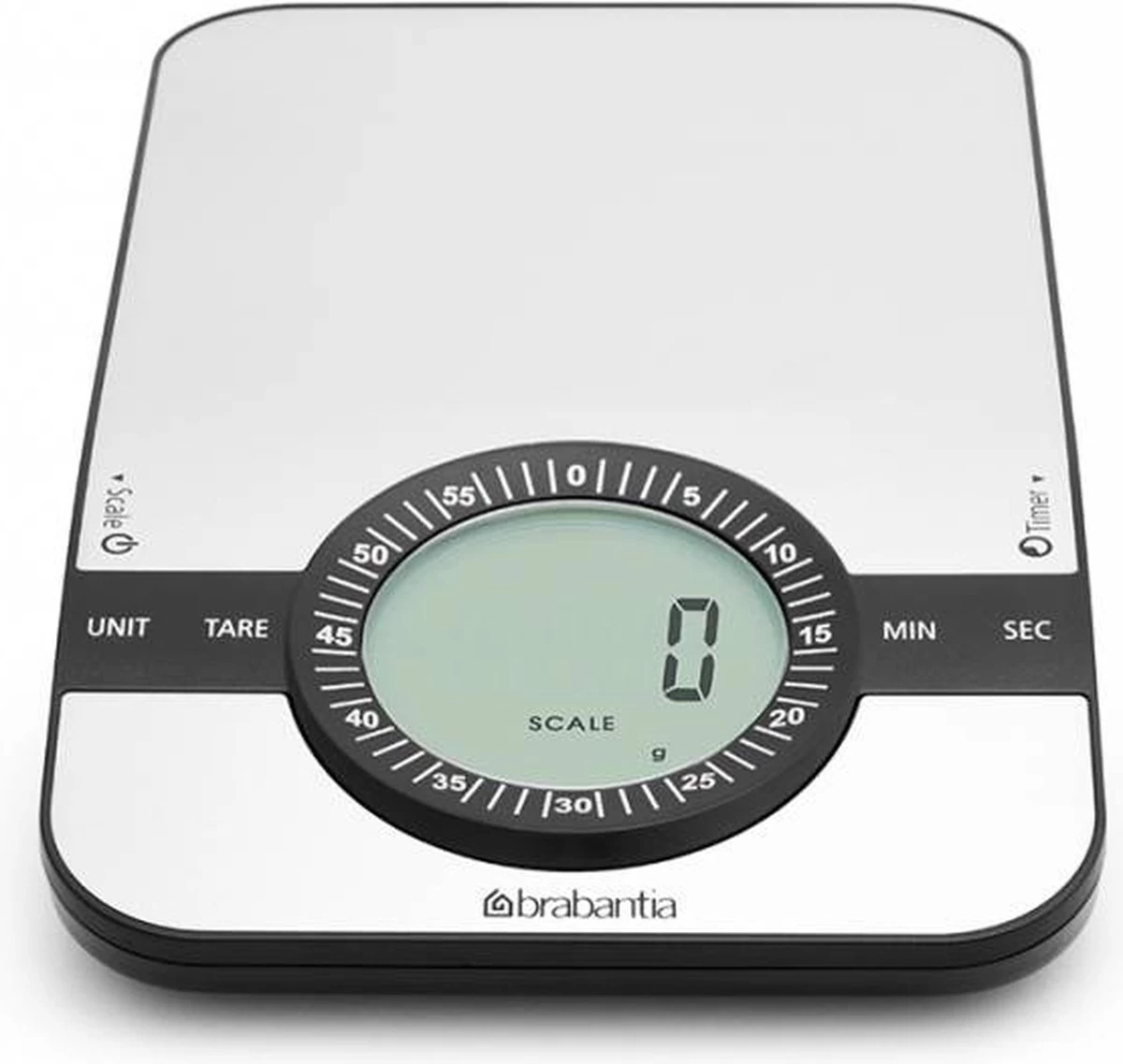 Brabantia Profile Keukenweegschaal - Rechthoekig - Met Kookwekker - RVS