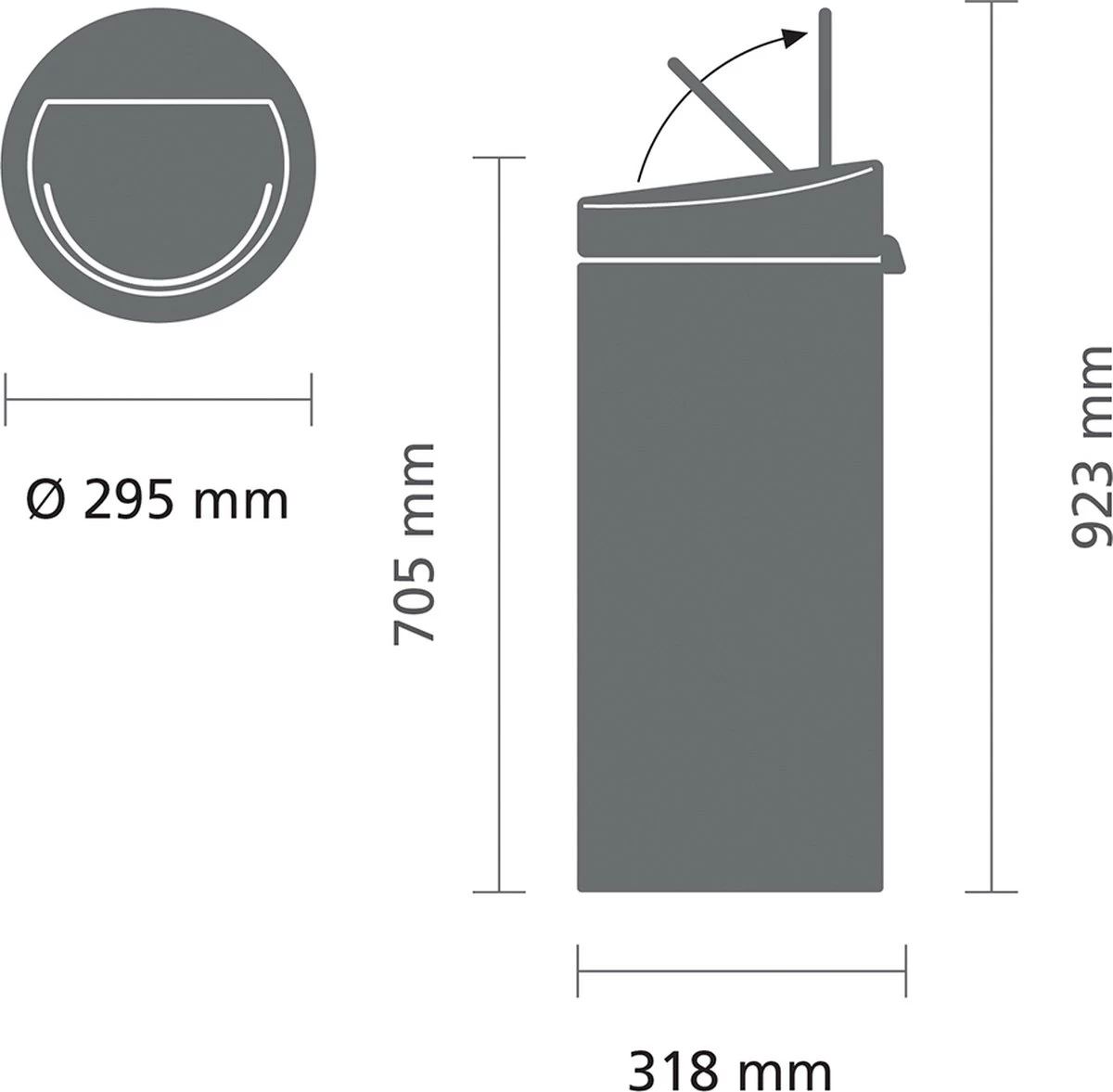 Brabantia Touch Bin Prullenbak - 30 L - Soft Beige - Afbeelding 5