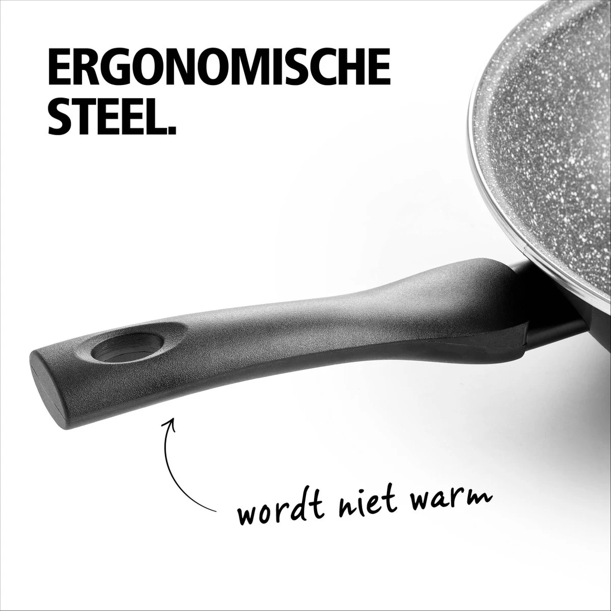 BRABANTIA LIVING Koekenpan - Ø 20 Cm - Antiaanbak - Inductie - Zwart - Afbeelding 3