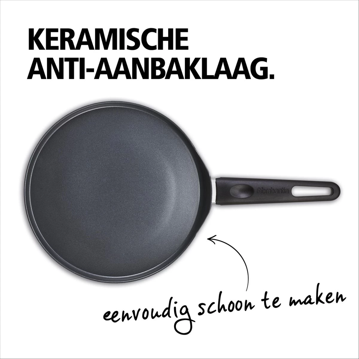 BRABANTIA INDU+ Pannenkoekenpan - Keramische Antiaanbaklaag - Ø 24 Cm - Inductie - Pfas Vrij - Afbeelding 3