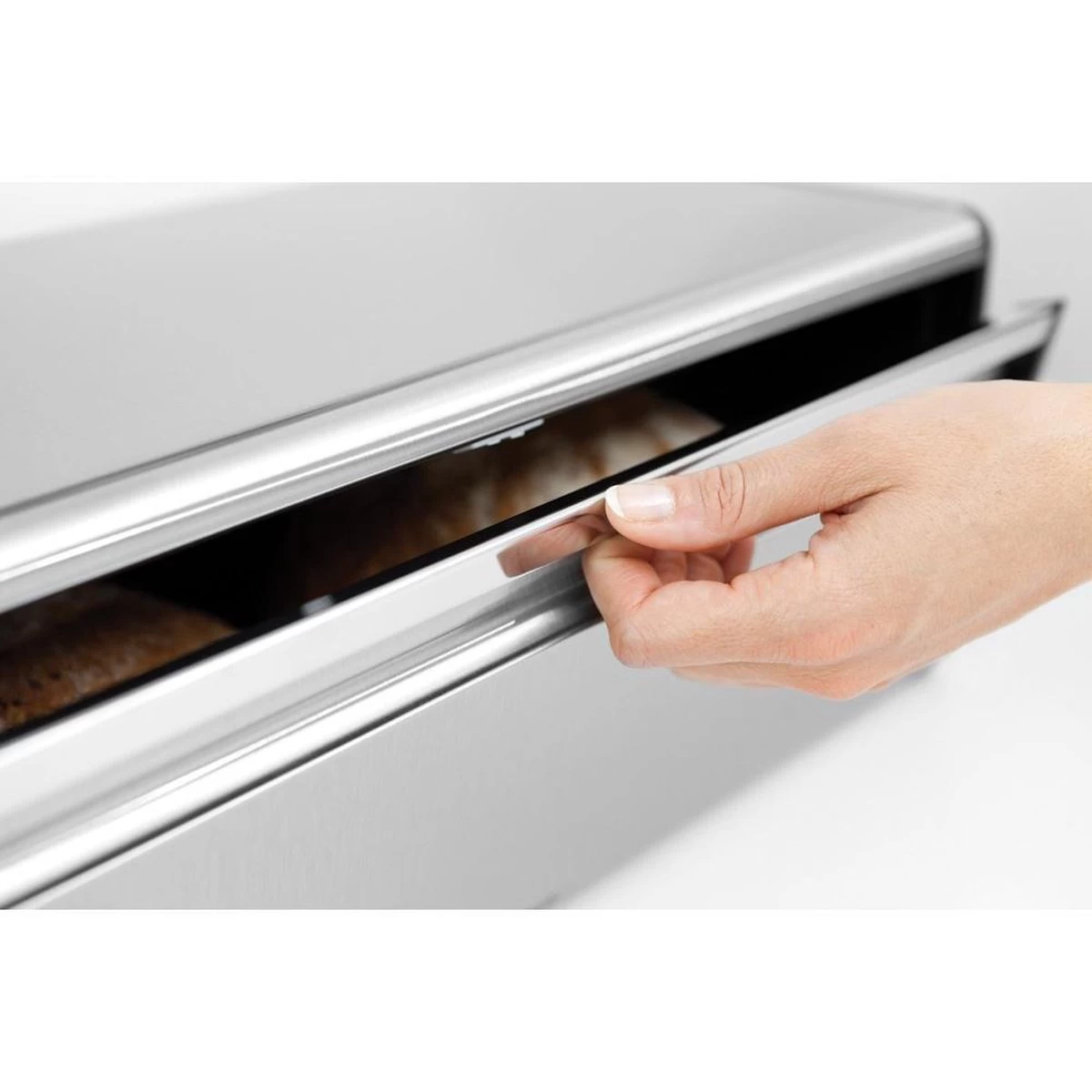 Brabantia Broodtrommel - Met Klepdeksel - Matt Steel Fingerprint Proof / Matt Black - Afbeelding 5