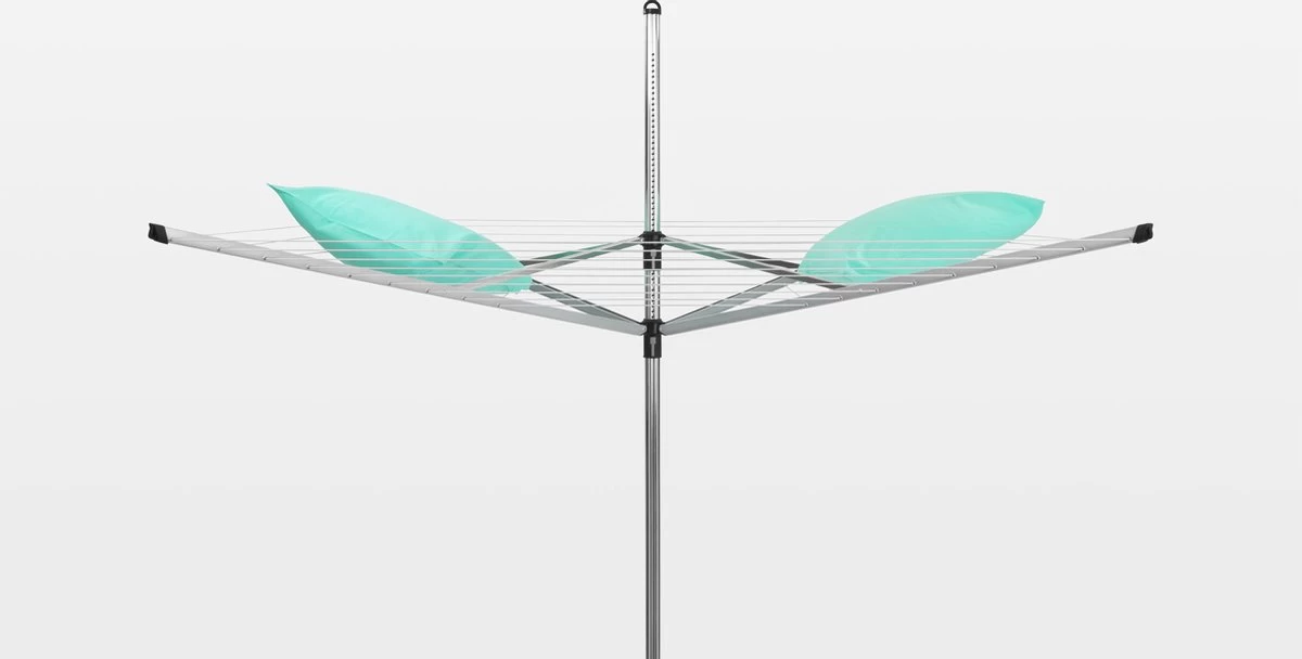 Brabantia Lift-O-Matic Droogmolen - Met Metalen Grondanker, Beschermhoes, Wasknijpertasje En Wasknijpers - 40 M - Metallic Grey - Afbeelding 7