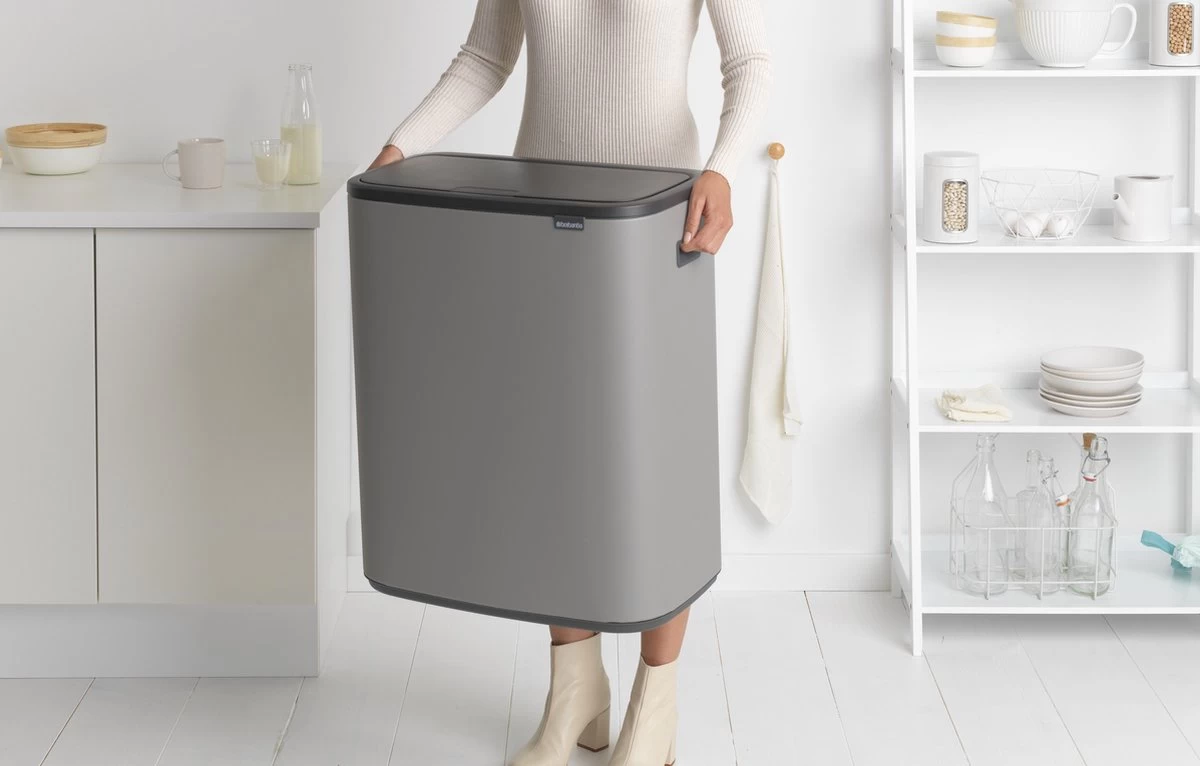 Brabantia Bo Touch Bin Prullenbak - 2 X 30 L - Mineral Concrete Grey - Afbeelding 6