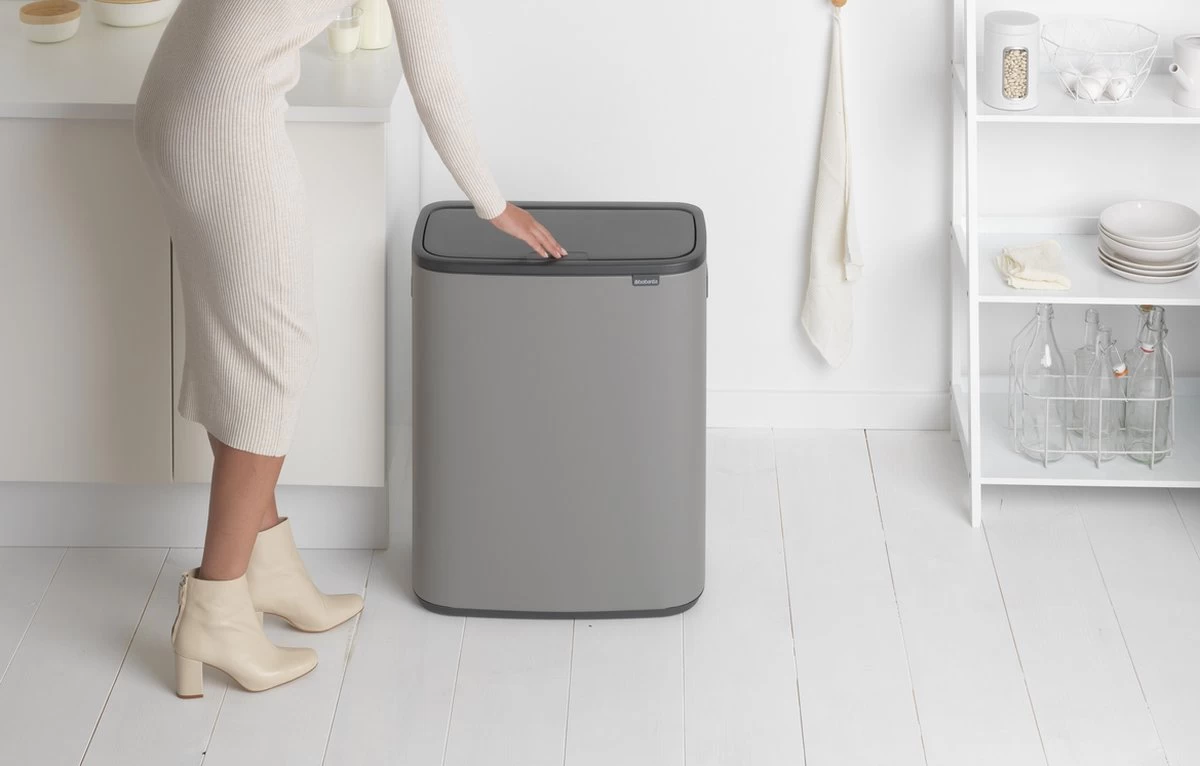 Brabantia Bo Touch Bin Prullenbak - 2 X 30 L - Mineral Concrete Grey - Afbeelding 10
