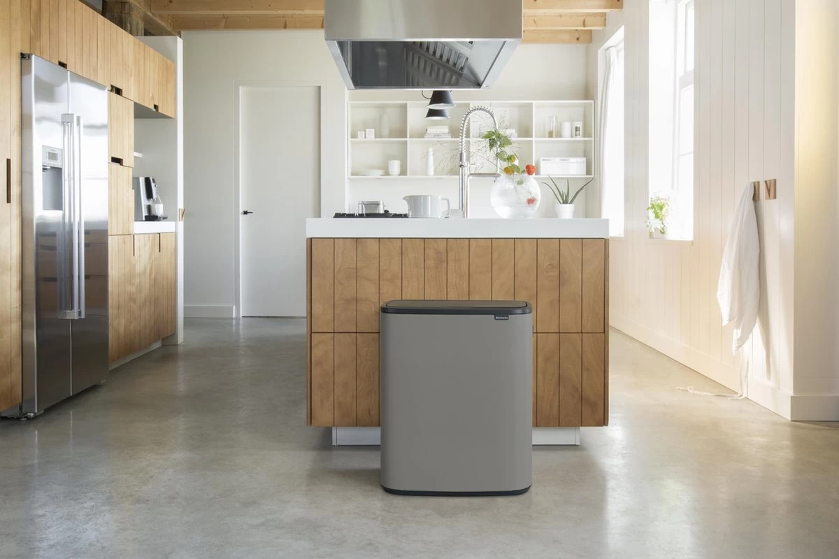 Brabantia Bo Touch Bin Prullenbak - 2 X 30 L - Mineral Concrete Grey - Afbeelding 13