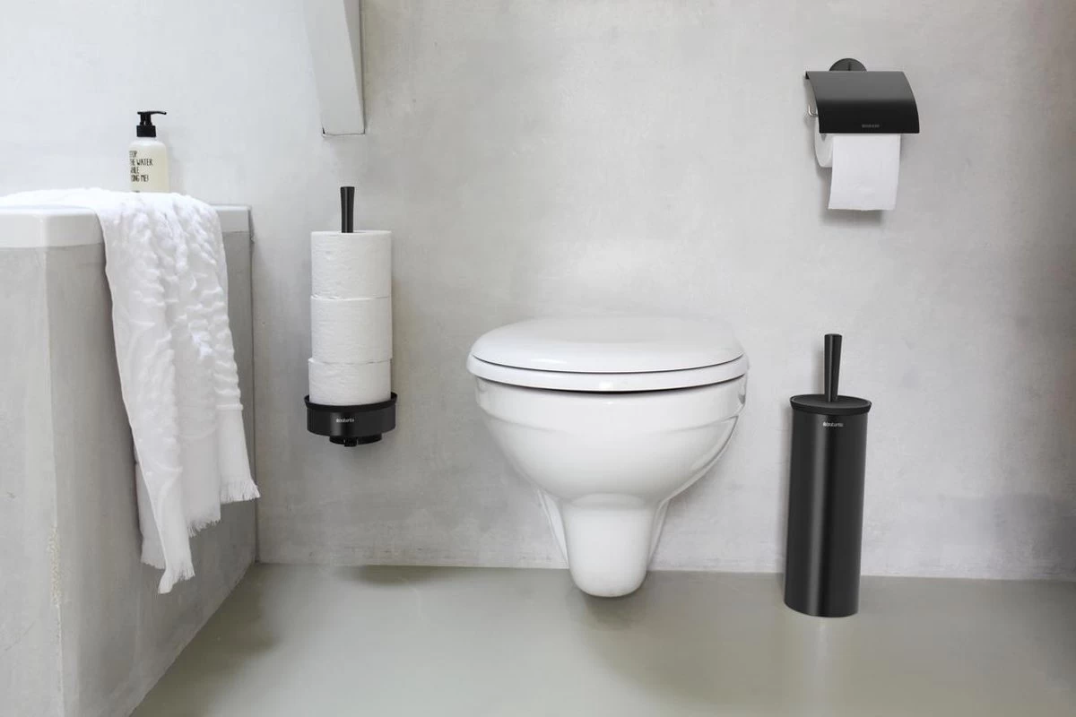 Brabantia WC Borstel - Met Houder - Matt Black - Afbeelding 2