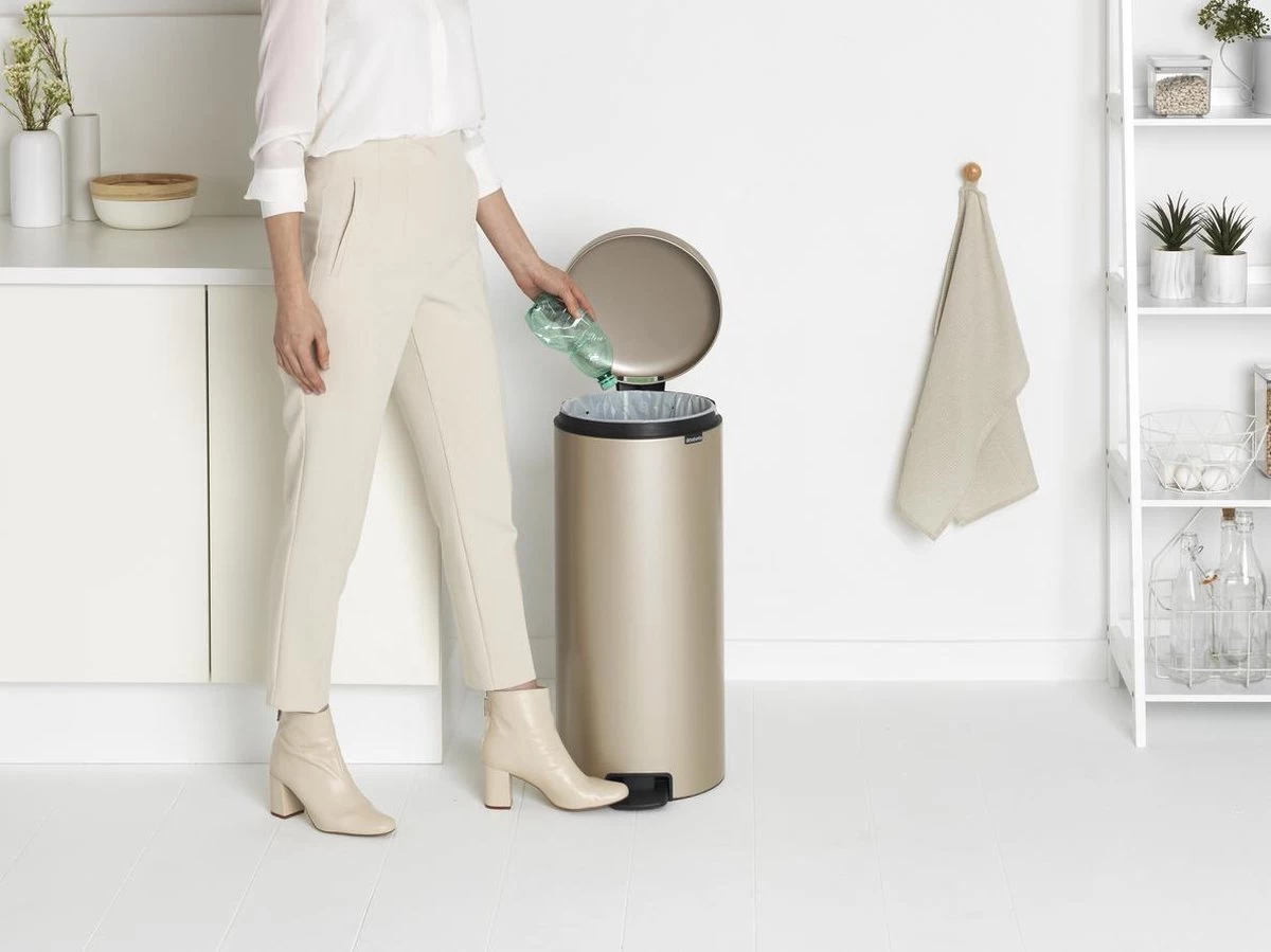 Brabantia NewIcon Prullenbak - 30 L - Metallic Gold - Afbeelding 8