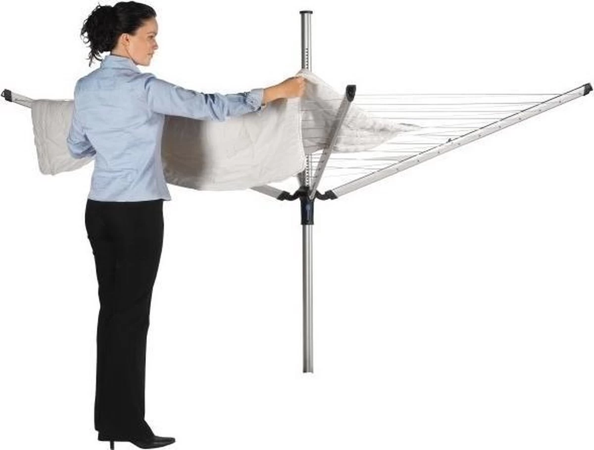 Brabantia Lift-o-Matic Advance Droogmolen Met Kunststof Betonanker, Beschermhoes En Wasknijpertasje - 50 M - Zilvergrijs - Afbeelding 18