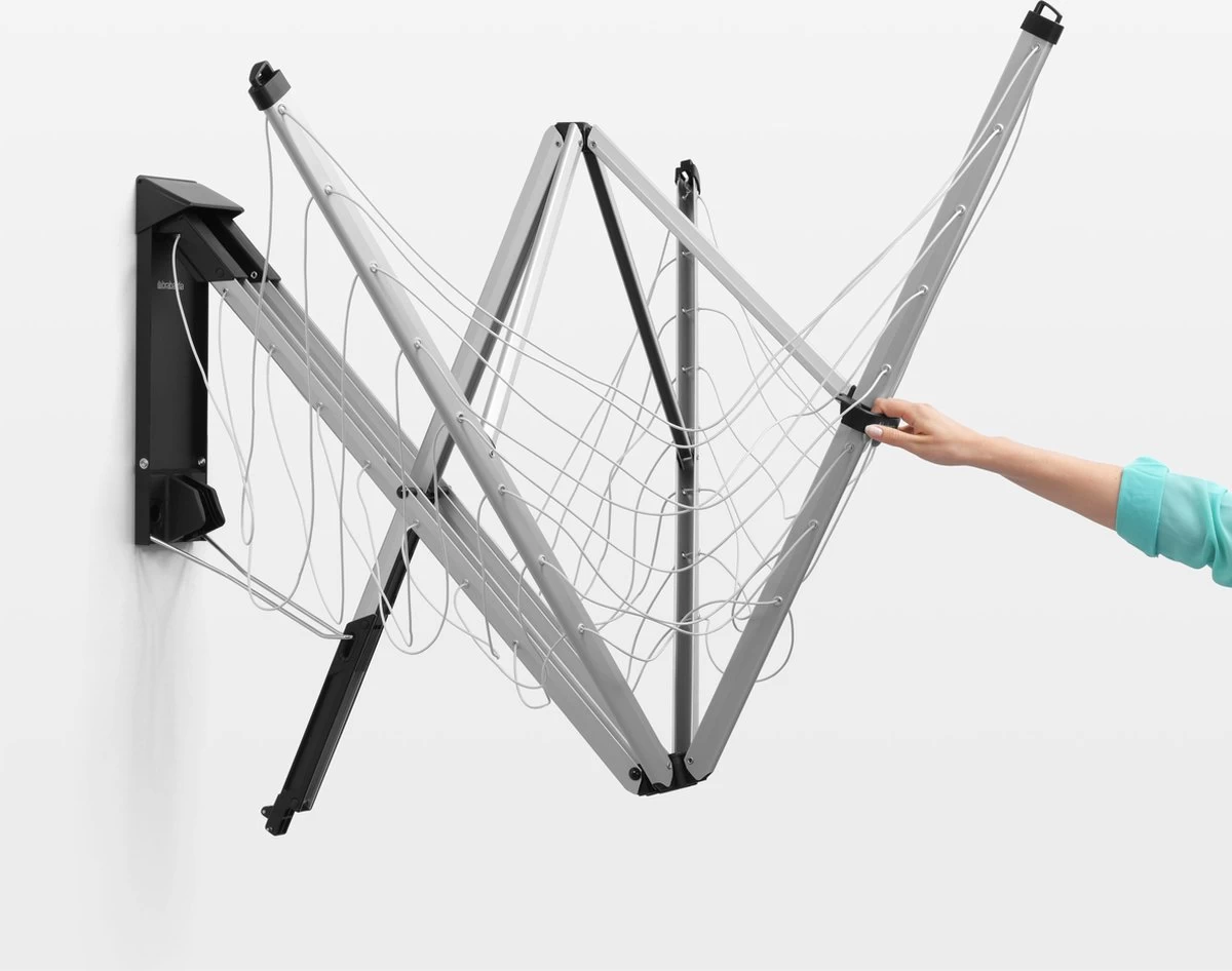 Brabantia WallFix Wanddroger - Met Beschermhoes - 24 M - Metallic Grey - Afbeelding 13