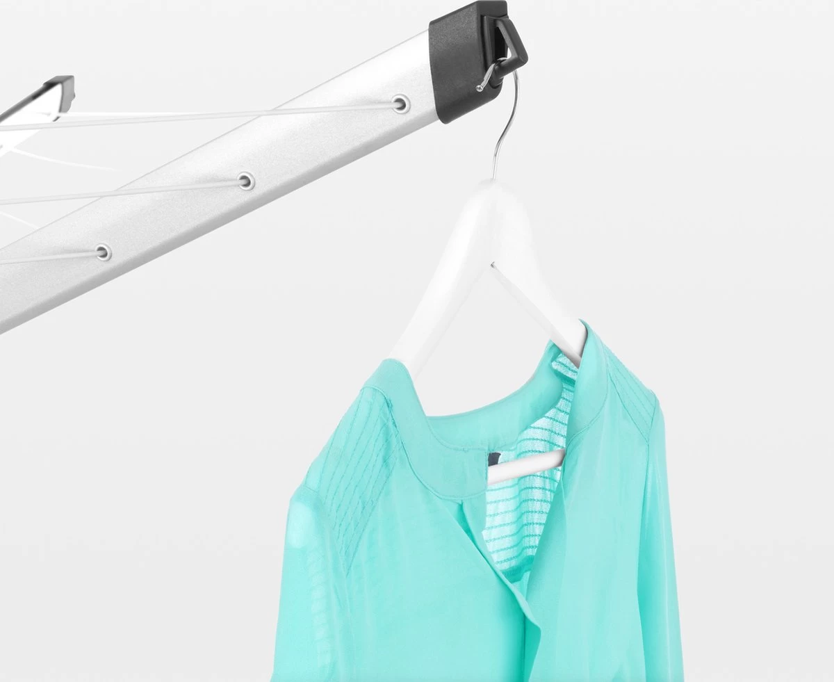 Brabantia Lift-o-Matic Advance Droogmolen Met Kunststof Betonanker, Beschermhoes En Wasknijpertasje - 50 M - Zilvergrijs - Afbeelding 9