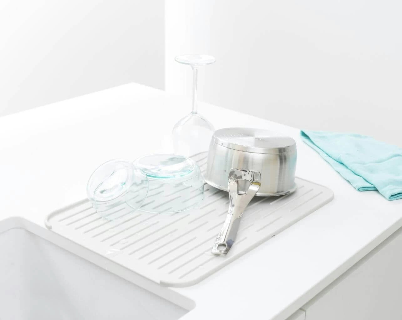 Brabantia Siliconen Afdruipmat Light Grey - Afbeelding 2