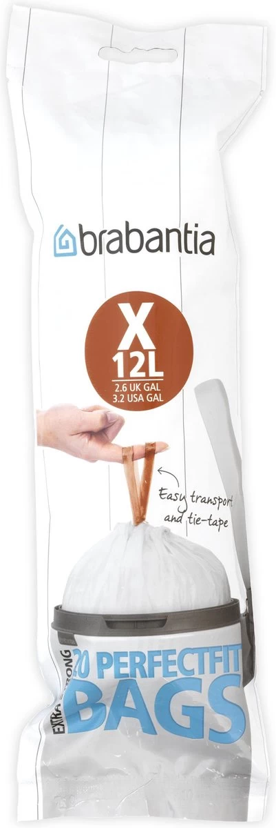 Brabantia PerfectFit Composteerbare Vuilniszakken - 10/12 L - Code X - 12 Rollen X 10 Stuks - Afbeelding 2