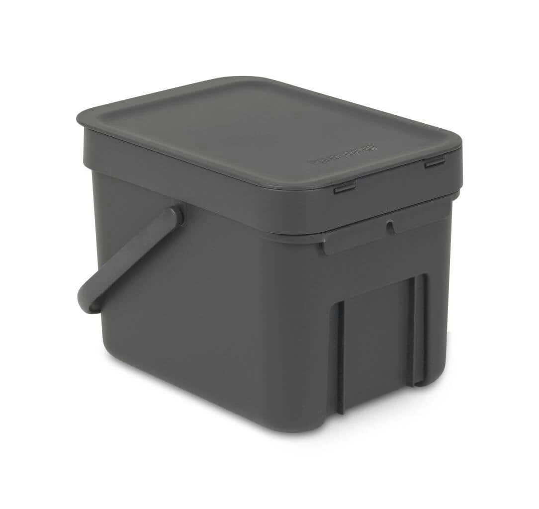 Brabantia Sort & Go Afvalemmer 6 Liter Grey - Afbeelding 4