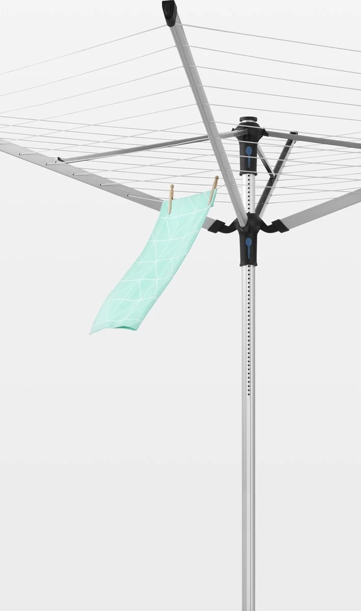 Brabantia Lift-o-Matic Advance Droogmolen Met Kunststof Betonanker, Beschermhoes En Wasknijpertasje - 50 M - Zilvergrijs - Afbeelding 10