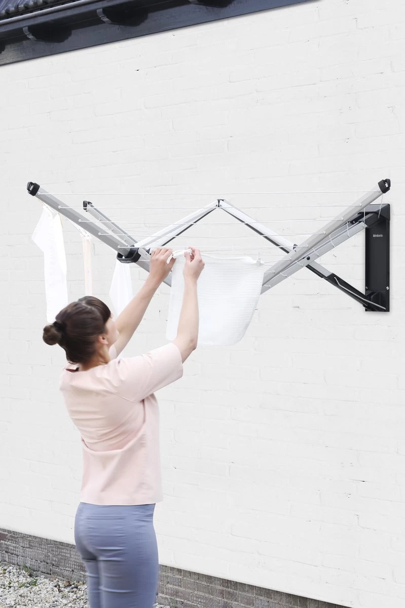 Brabantia WallFix Wanddroger - Met Beschermhoes - 24 M - Metallic Grey - Afbeelding 19