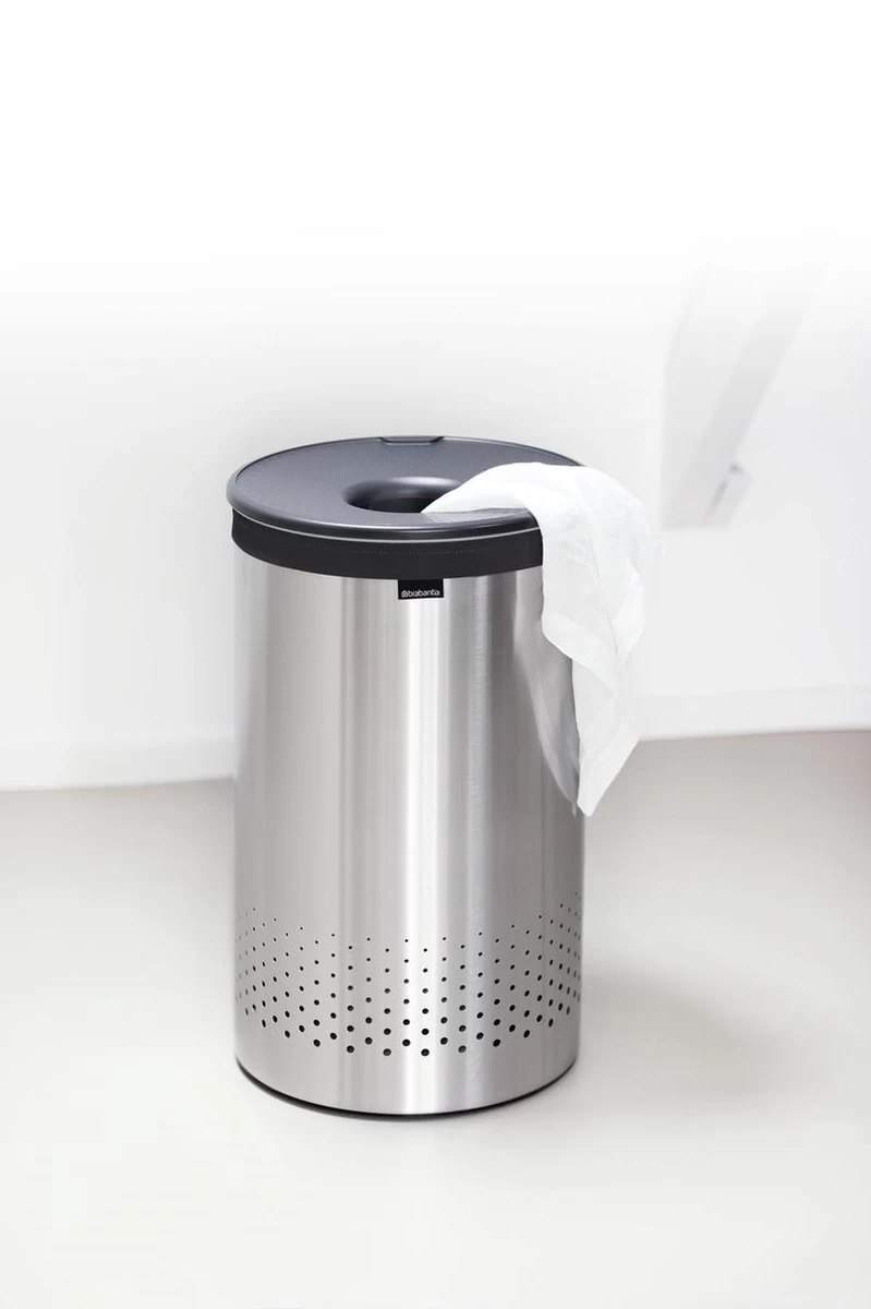 Brabantia Wasmand - 60 L - Matt Steel Met Kunststof Deksel - Afbeelding 11