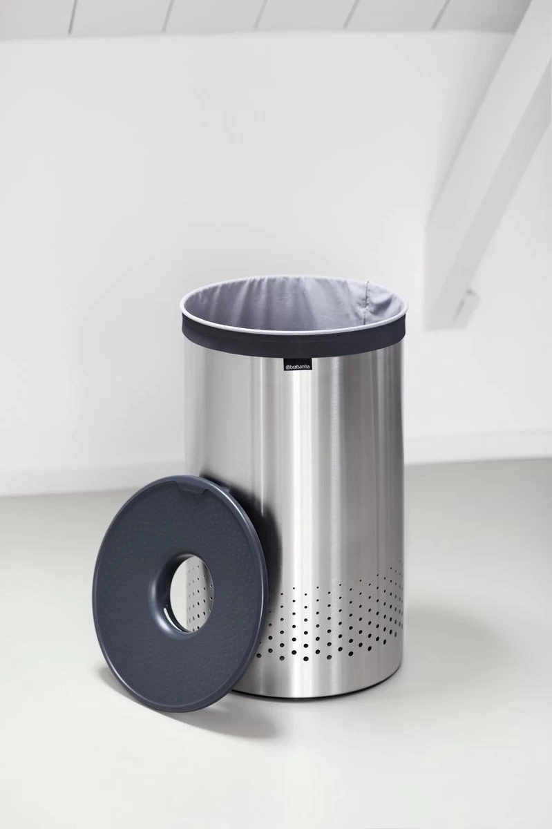 Brabantia Wasmand - 60 L - Matt Steel Met Kunststof Deksel - Afbeelding 12