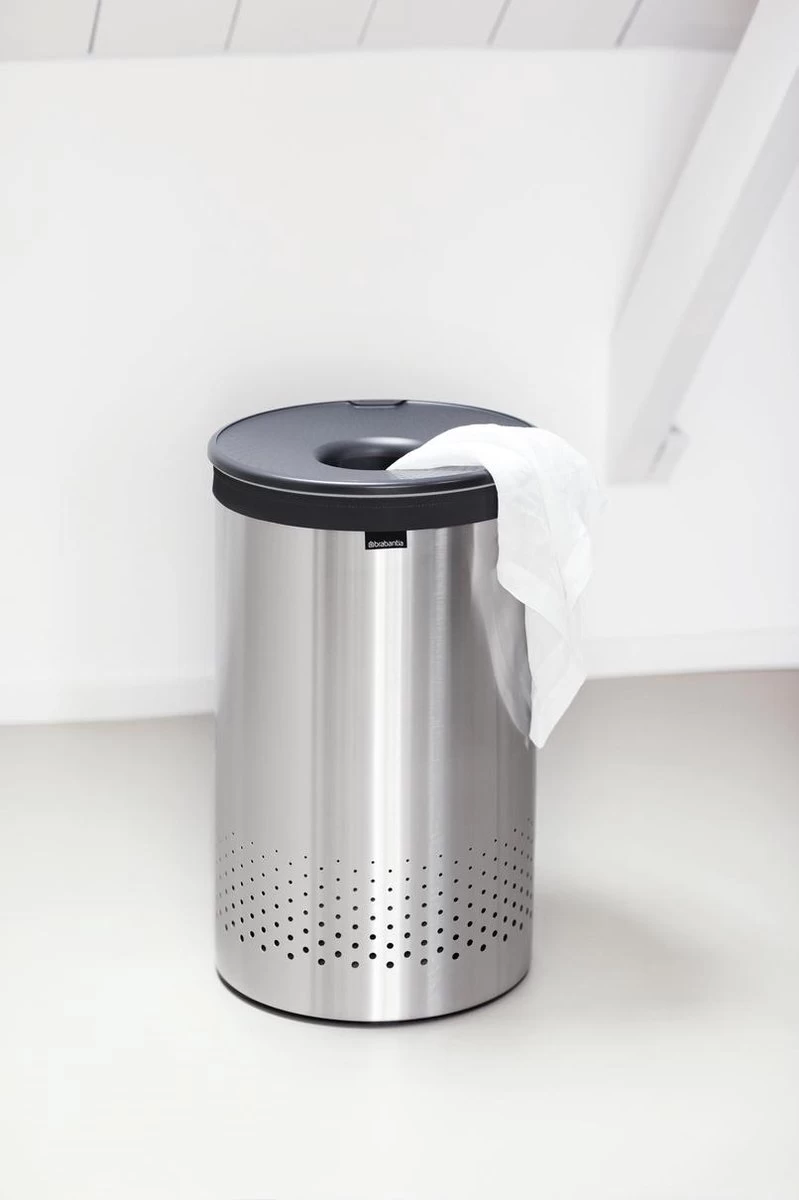 Brabantia Wasmand - 60 L - Matt Steel Met Kunststof Deksel - Afbeelding 14