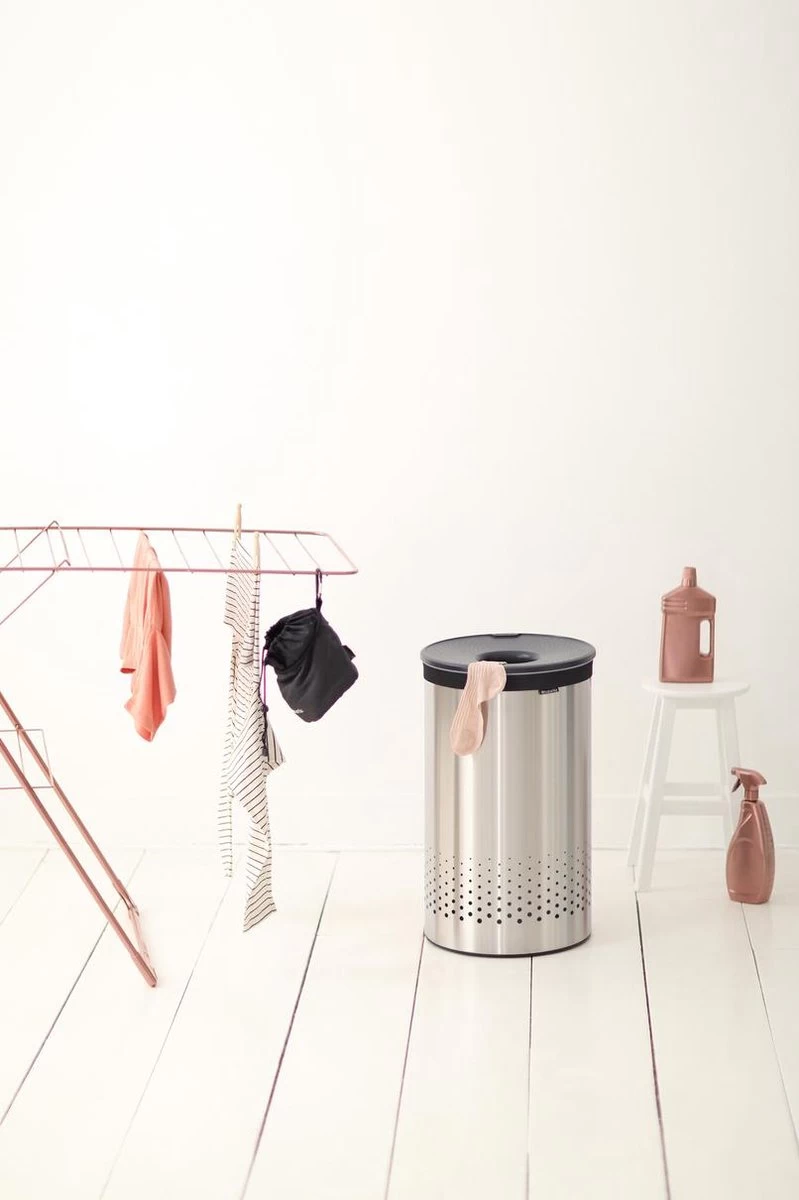 Brabantia Wasmand - 60 L - Matt Steel Met Kunststof Deksel - Afbeelding 15