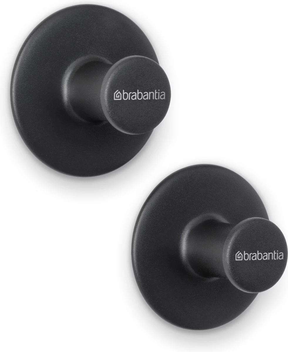 Brabantia ReNew Handdoekhaakjes - 2 Stuks - Dark Grey
