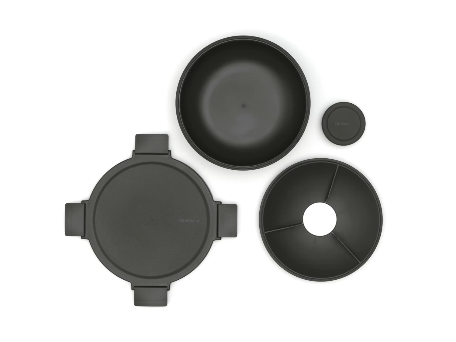 Brabantia Make & Take Saladebak 1,3 Liter Kunststof Dark Grey - Afbeelding 2