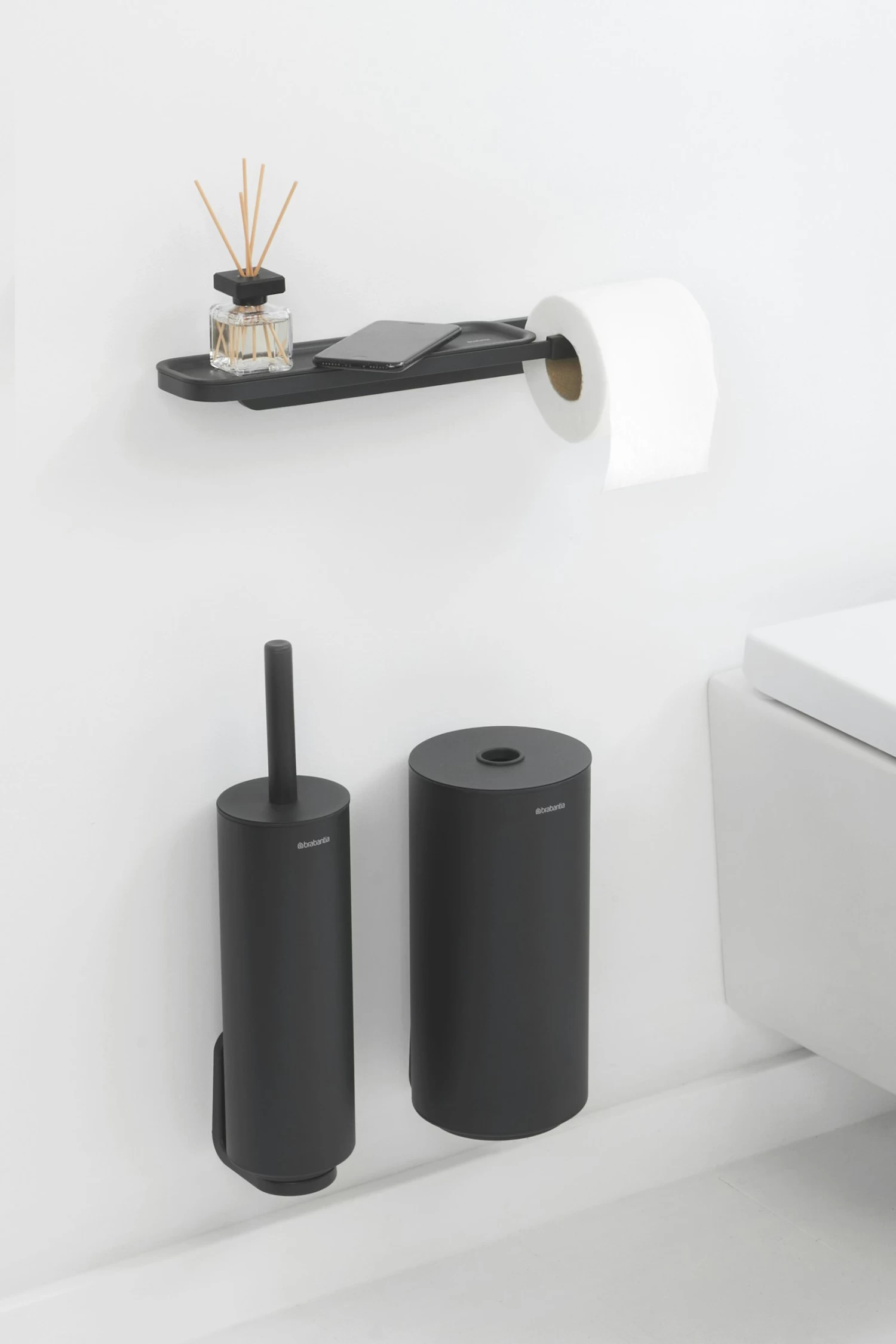 Brabantia Mindset Toiletrolhouder Met Plankje Mineral Infinite Grey - Afbeelding 5