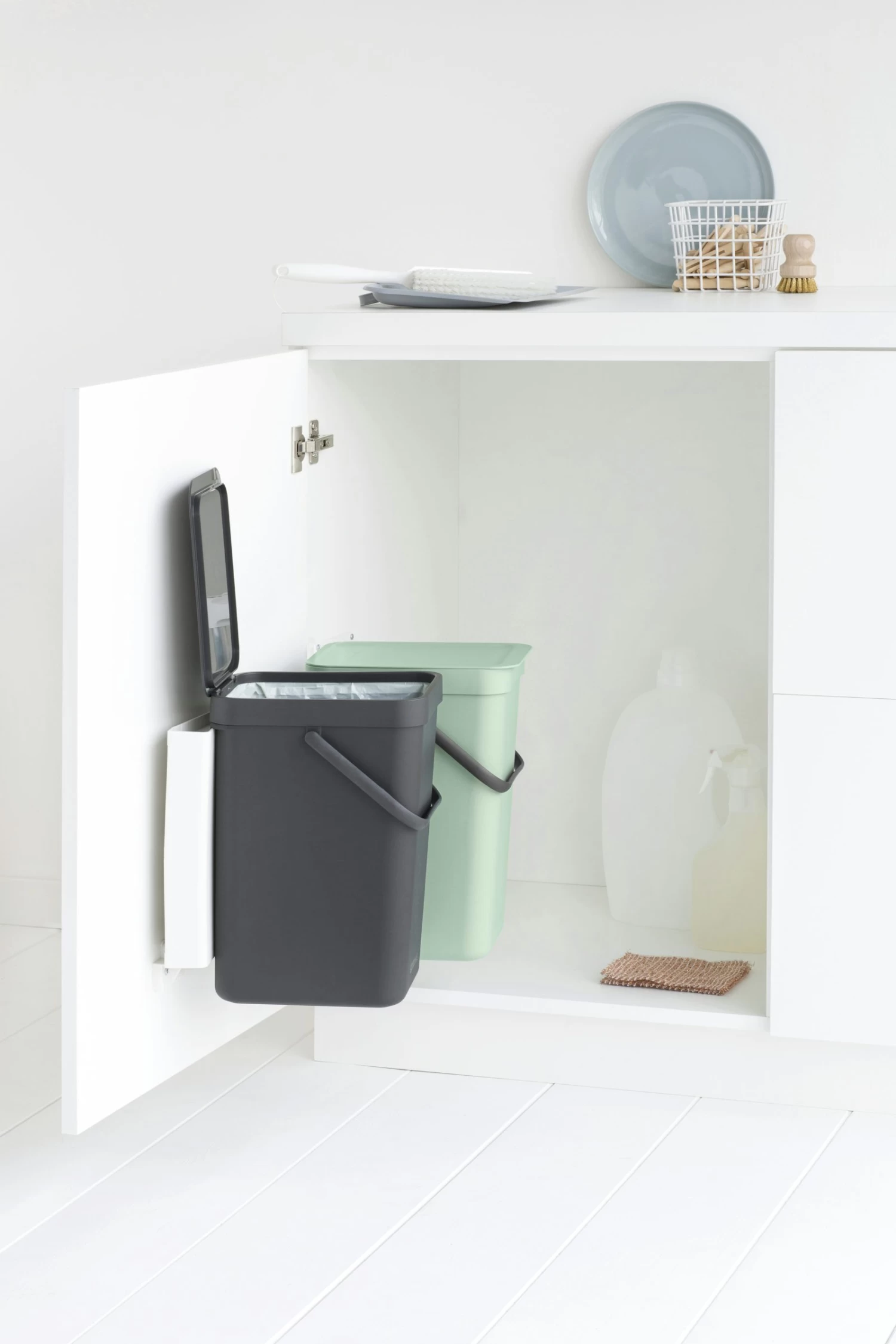 Brabantia Sort En Go Inbouwemmer 2x12 Liter Jade Green - Grey - Afbeelding 2